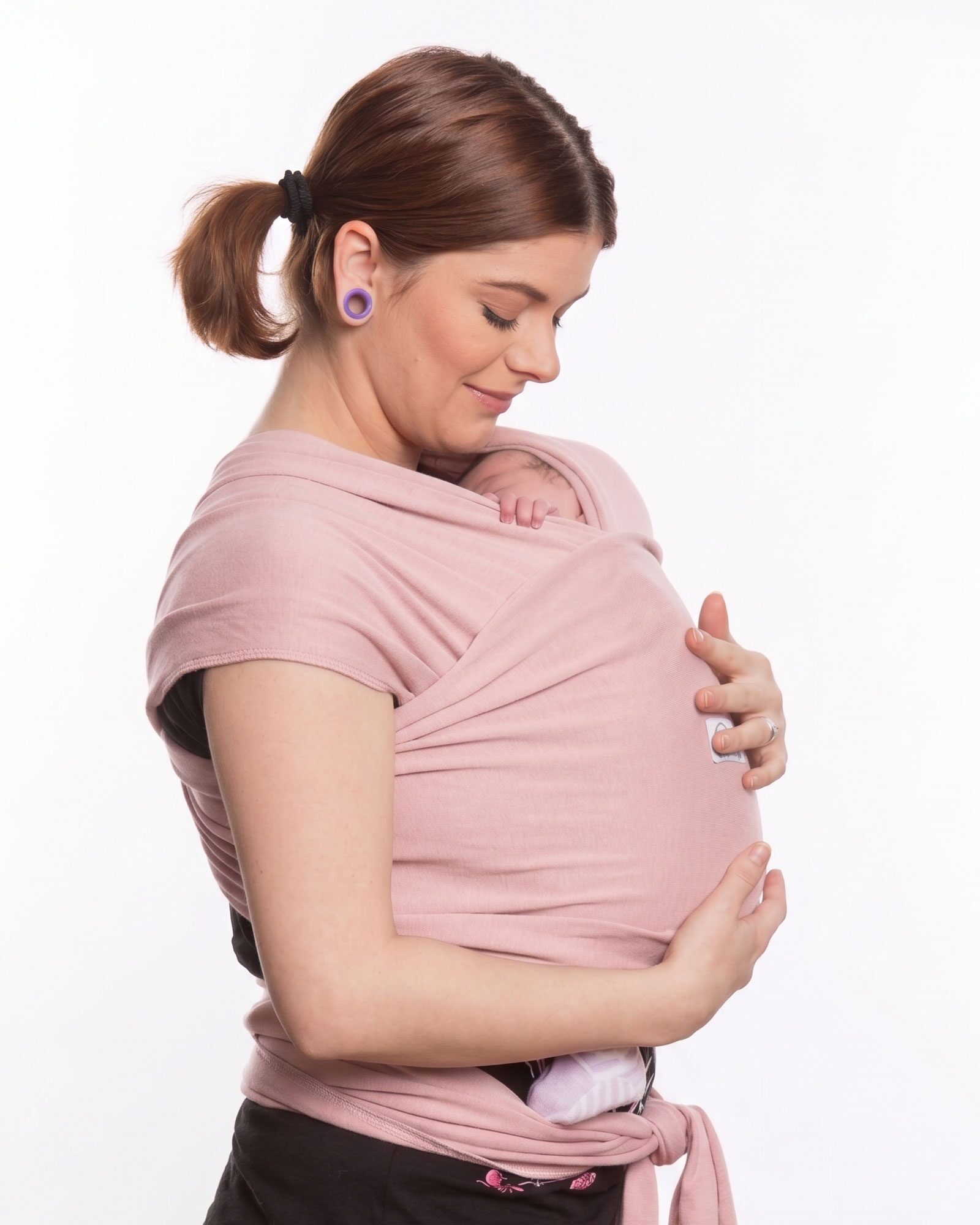 Hug Bug marama za nošenje beba — Puder roze